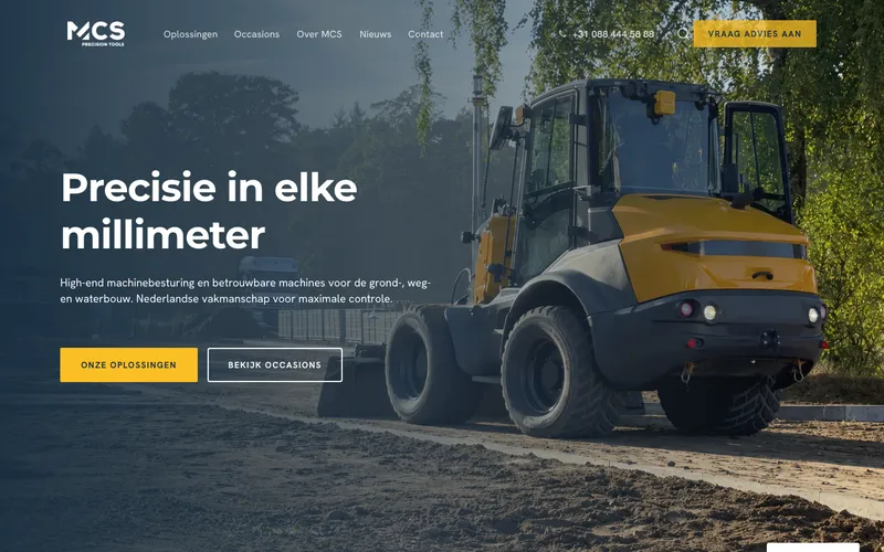 Website van Machine Control Solutions