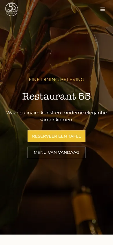 Mobiele website van Restaurant 55