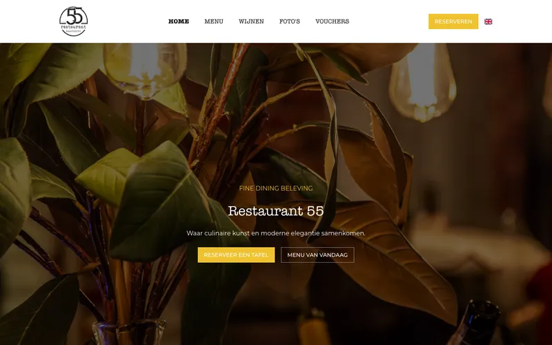 Website van Restaurant 55