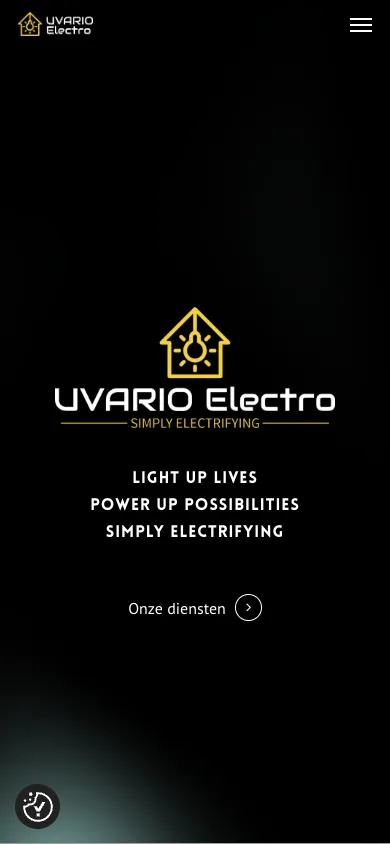 Mobiele website van UVARIO Electro