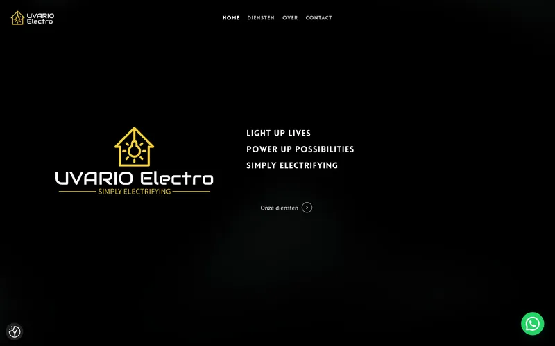 Website van UVARIO Electro